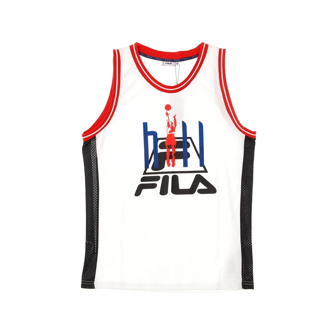 Fila Basketbalstijl Tanktop Wit Zwart White Heren