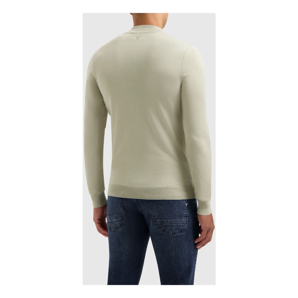 Pure Path Essentiële Half-Zip Gebreide Trui Green Heren