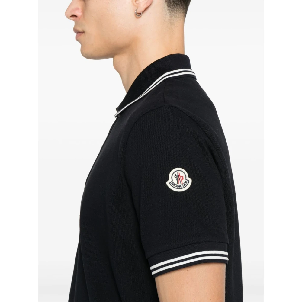 Moncler Blauwe T-shirts en Polo's met Streepdetail Blue Heren