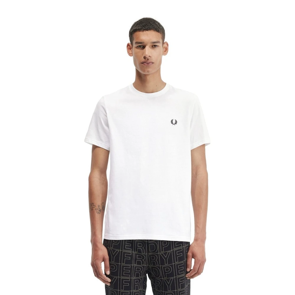 Fred Perry Witte grafische T-shirt met Laurel-ontwerp White Heren