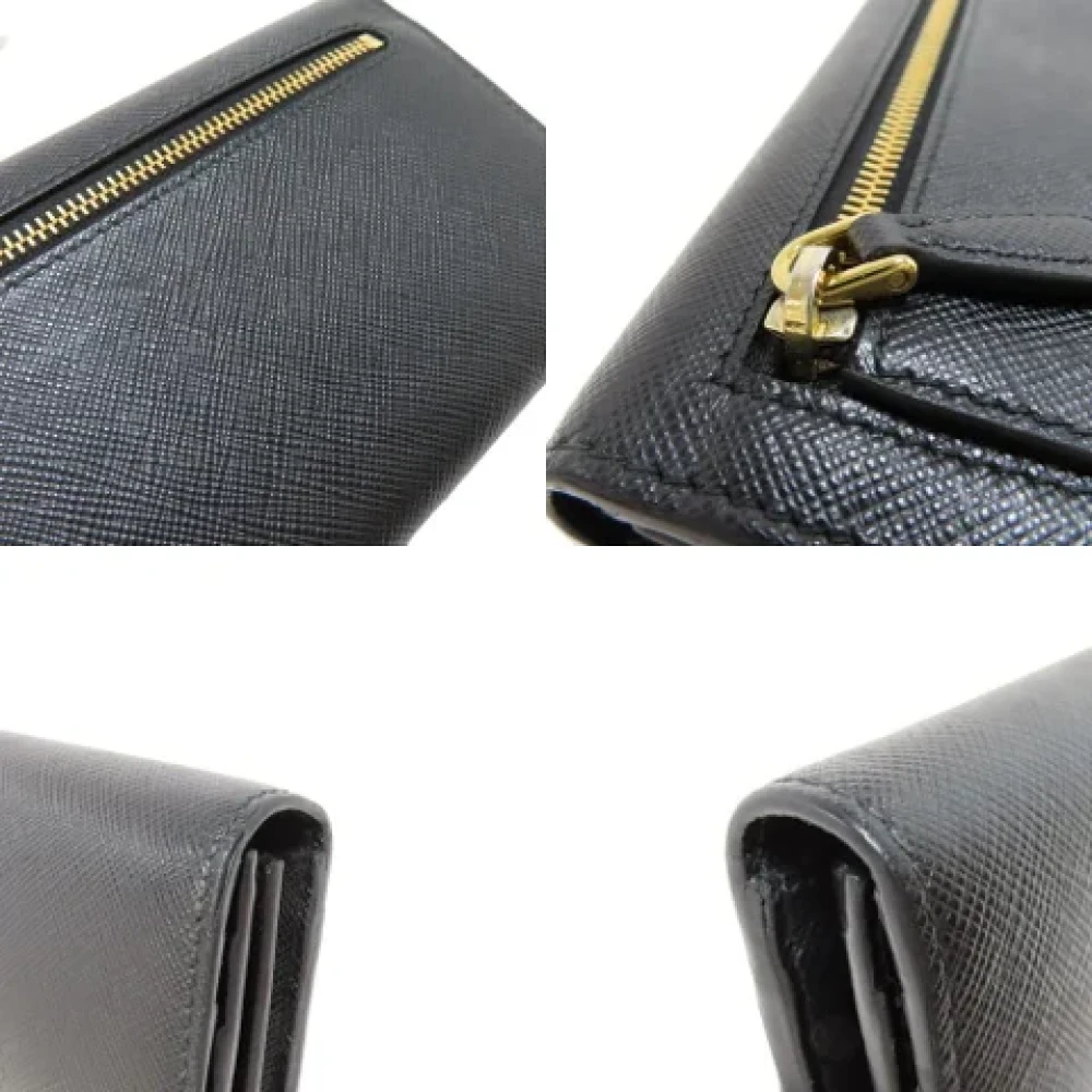 Prada Vintage Pre-owned Leather wallets Black Dames