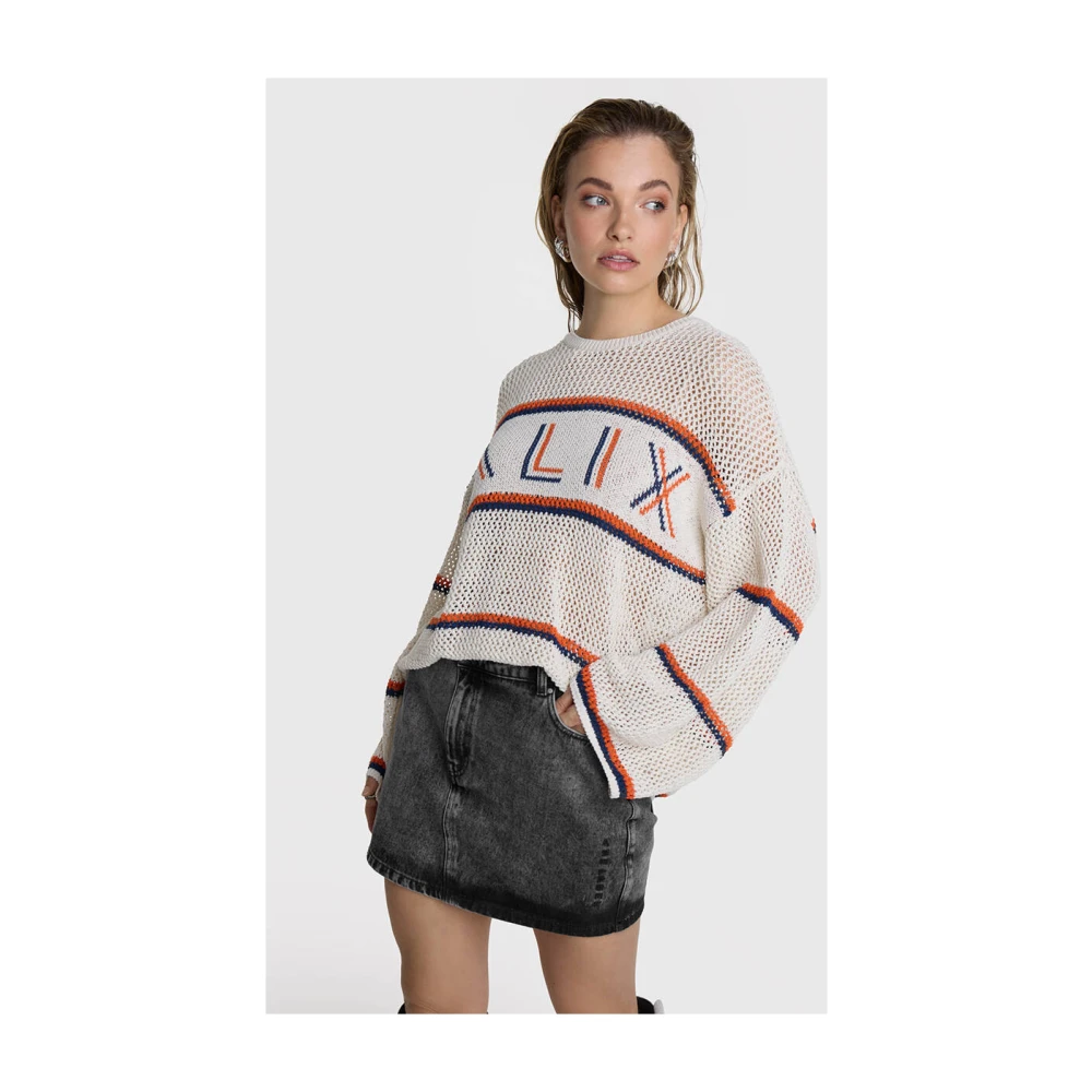 Alix The Label Ajour Pullover Sweater Beige Dames