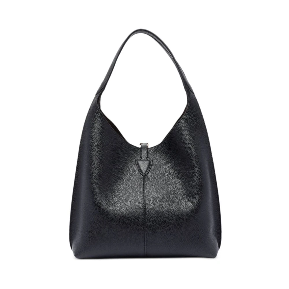 TOD'S Zwarte Schoudertas met Ritssluiting Black Dames