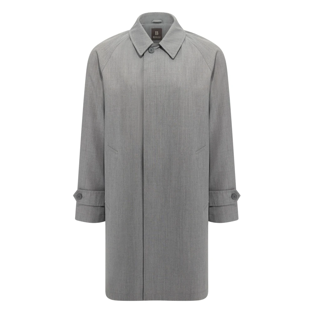 Boggi Milano B Travel Pea Coat I Teknisk Ull Gray, Herr