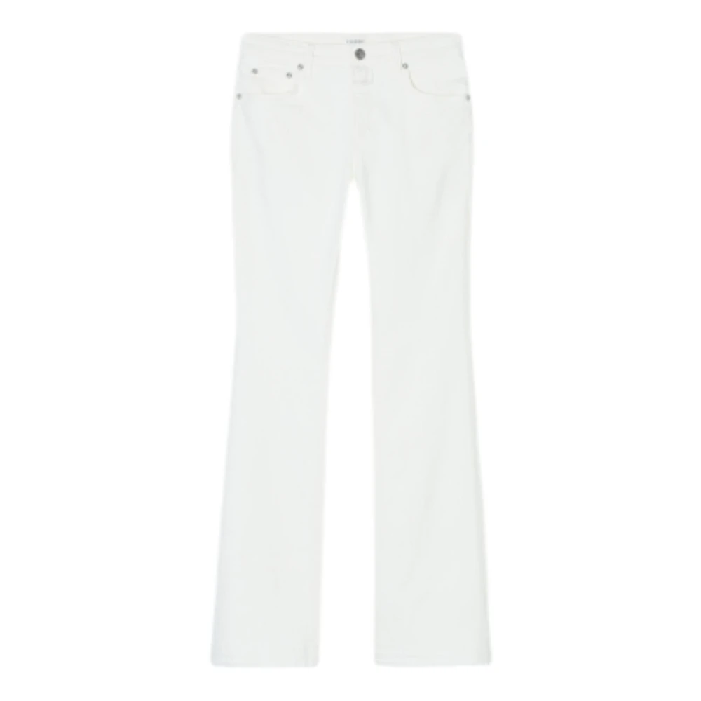 Closed White Bootcut Jeans, Female, W28, Flared Jeans With Raw Edges