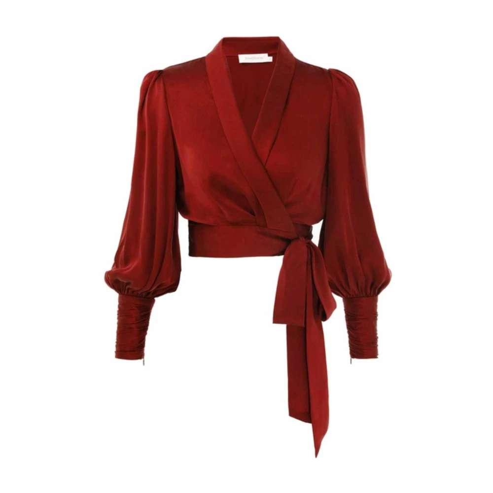 Zimmermann Granaat Zijden Wrap Top Red Dames