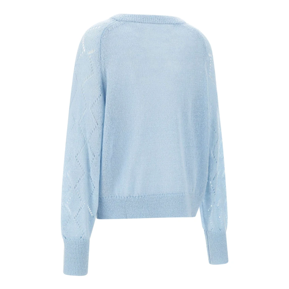 Rotate Birger Christensen Blauwe Gebreide Trui van Wolmix Blue Dames