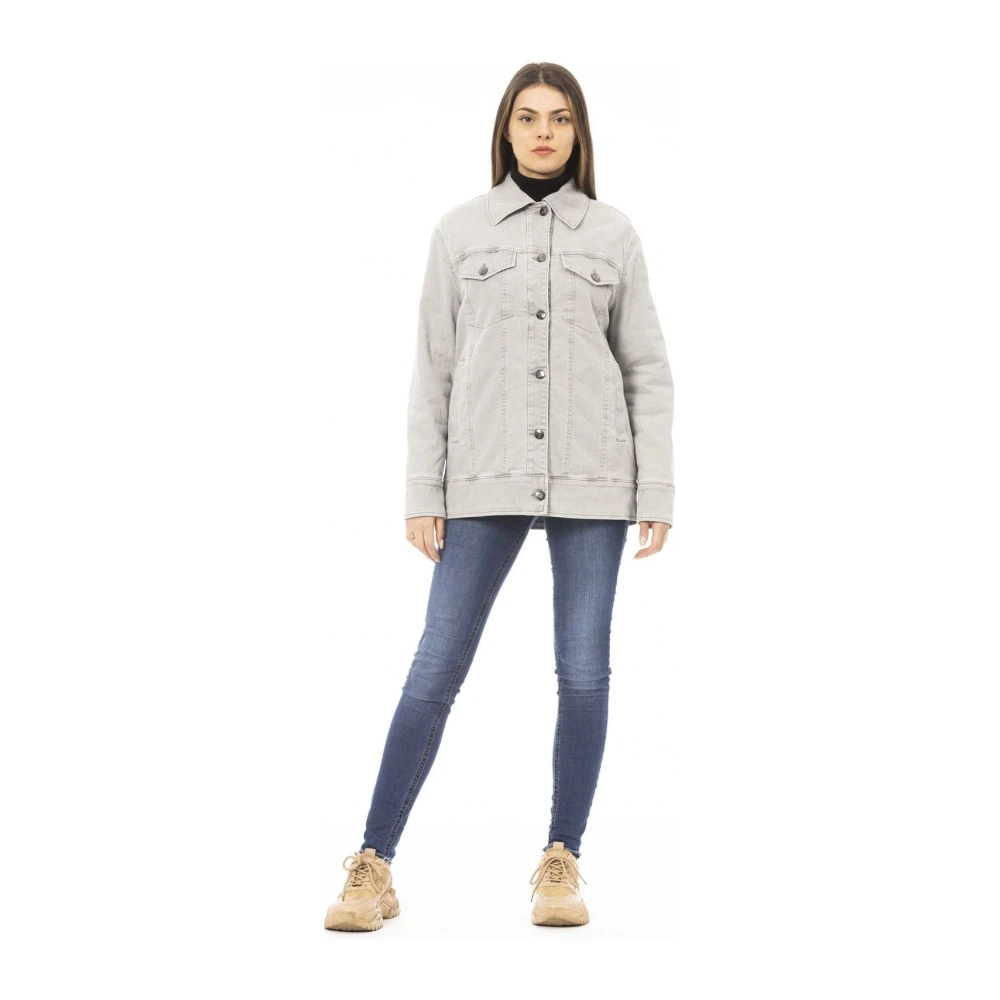 Jacob Cohën Denim Jack Knoopsluiting 4 Zakken Gray Dames