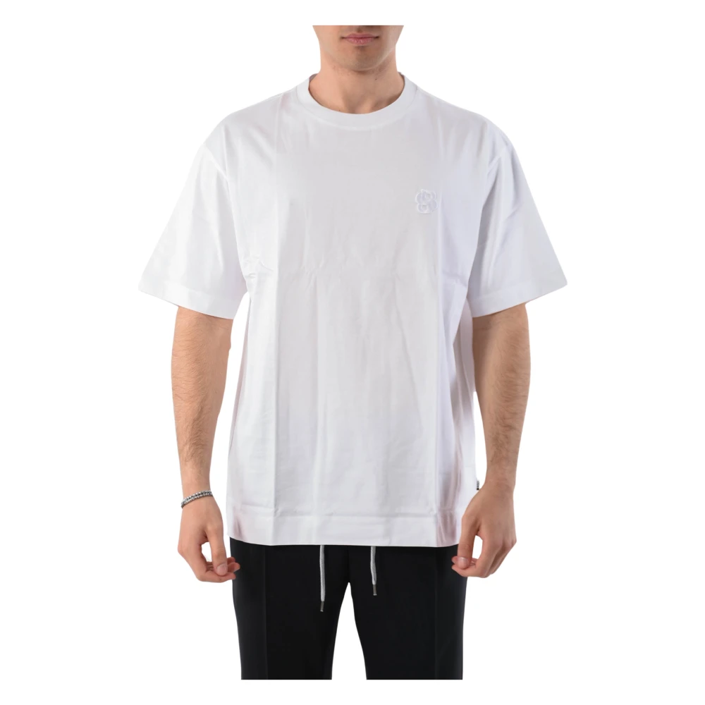 Hugo Boss Geborduurd Logo Oversized Katoenen T-shirt White Heren
