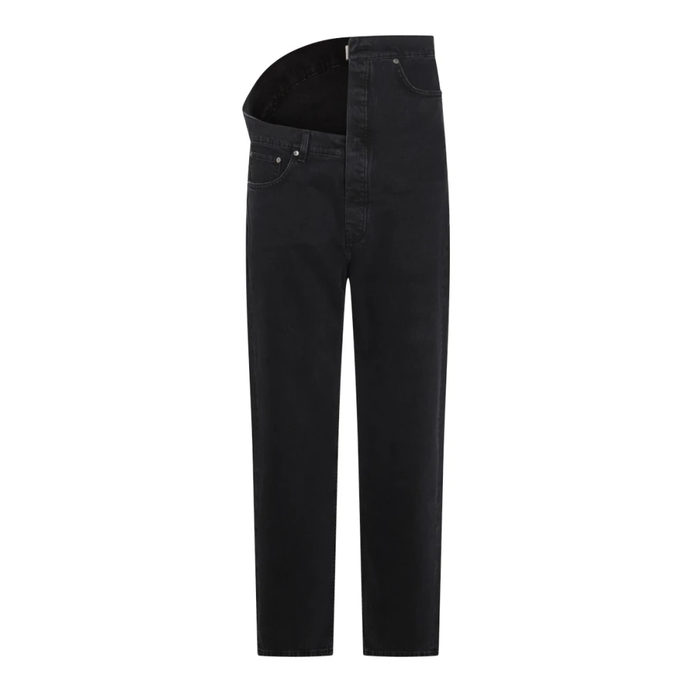 Y Project Zwarte Denim Jeans met Onregelmatige Taille Black Heren