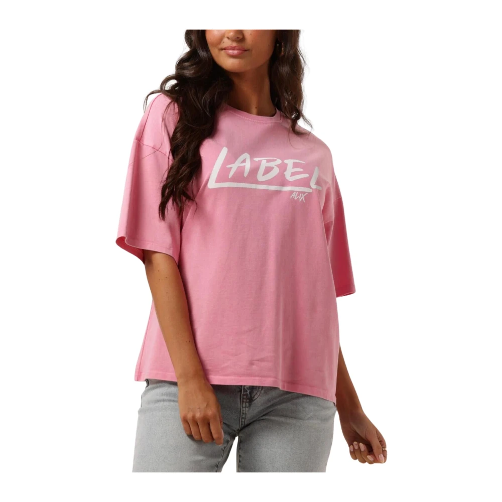 Alix The Label Roze Gebreid Gewassen Label T-shirt Pink Dames