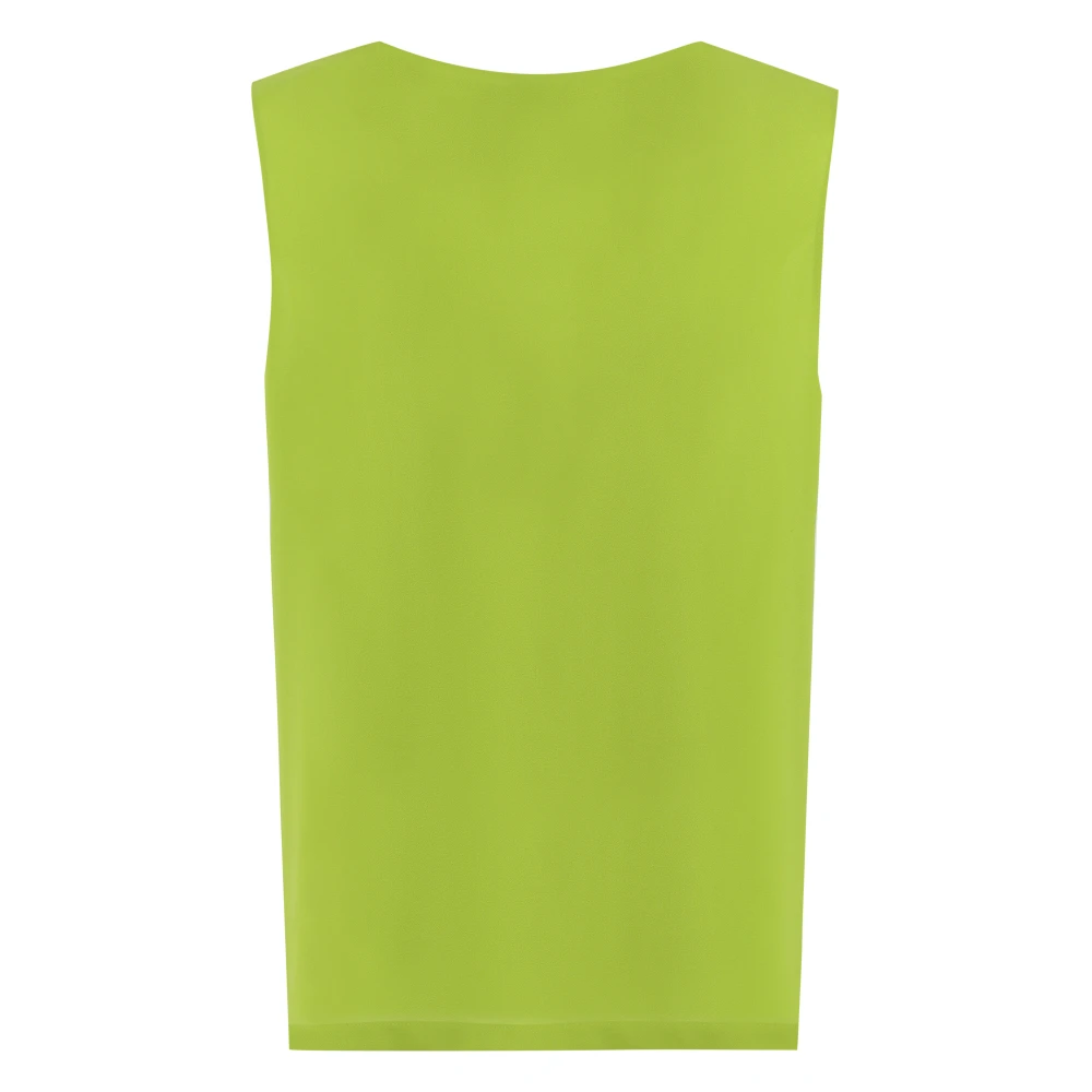 Clips Crêpe Blouse met -bow Kraag Green Dames