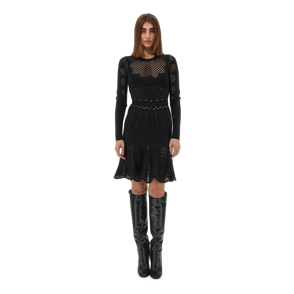Roberto Cavalli Elegante Zwarte Jurk Black Dames