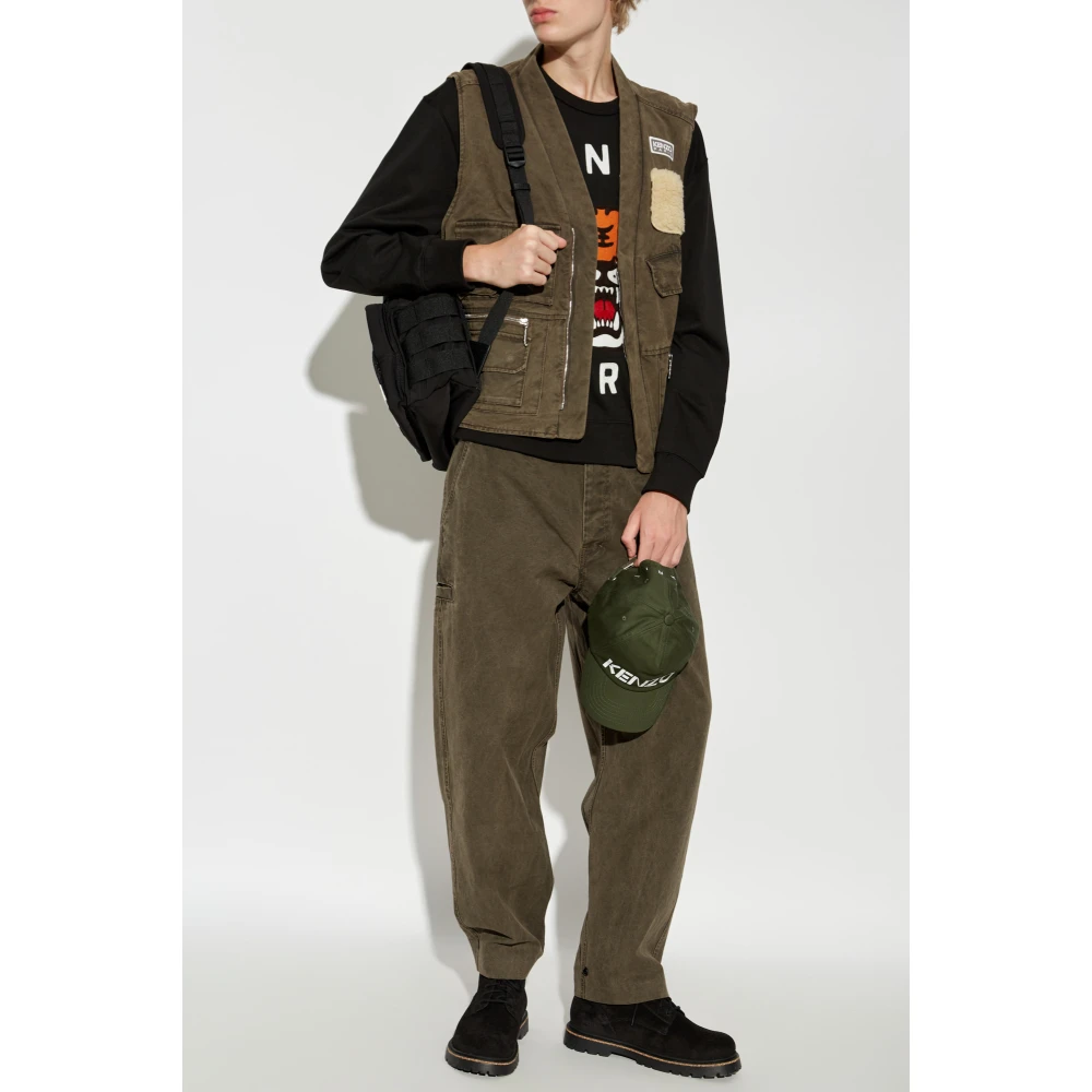 Kenzo Vest met logo Brown Heren