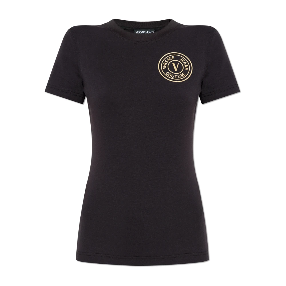 Versace Jeans Couture T-shirt met logo Black Dames