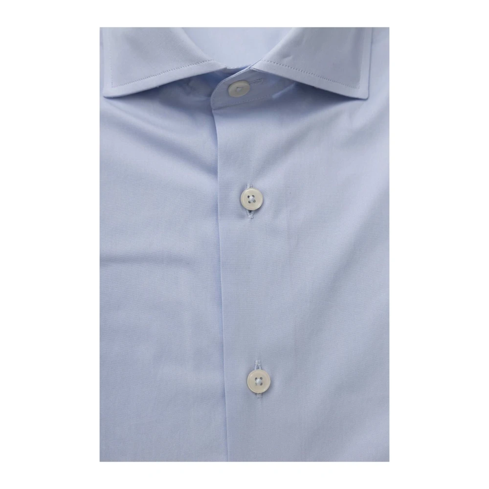 Bagutta Elegante Slim Fit Overhemd met Franse Kraag Blue Heren
