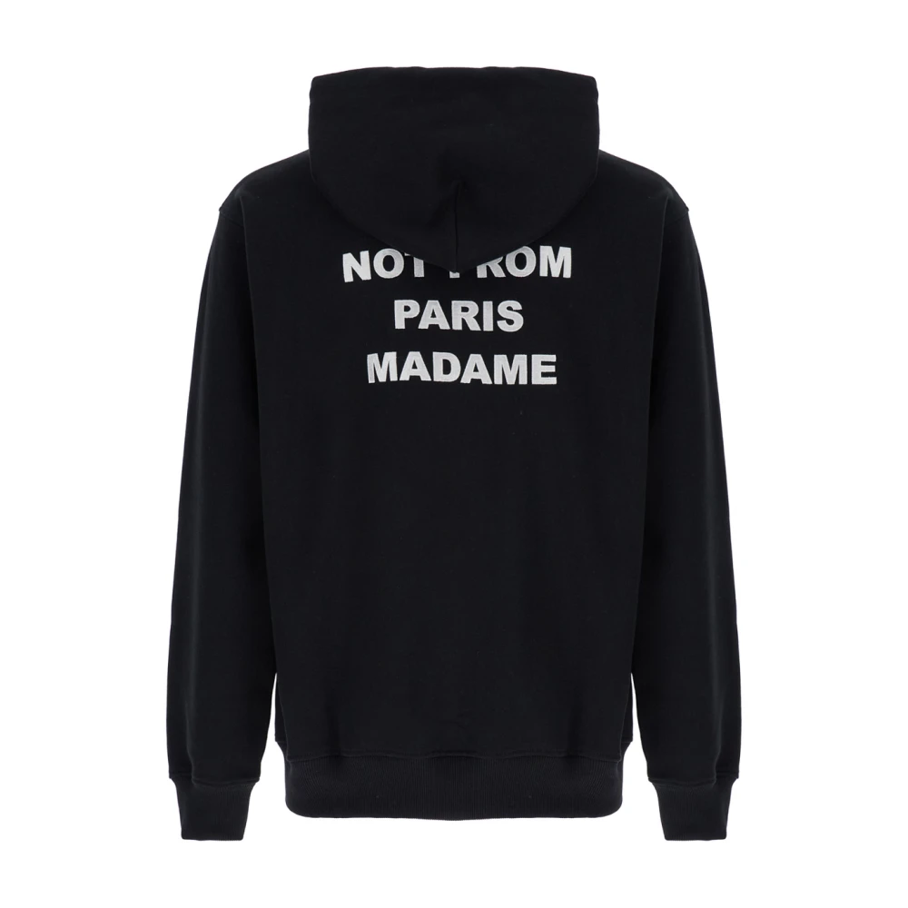 Drole de Monsieur Zwarte hoodie met trekkoordsluiting Black Heren