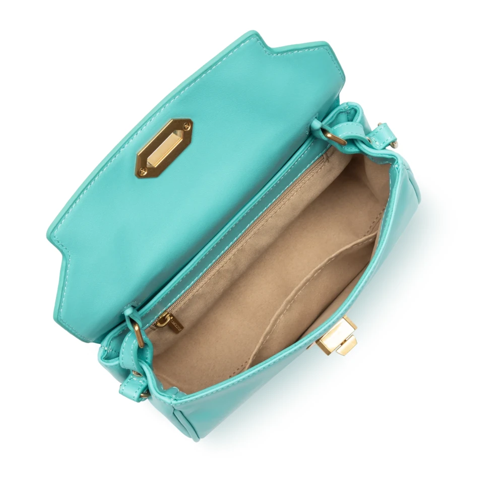 Lancaster Flap Handtas met Metalen Sluiting Blue Dames