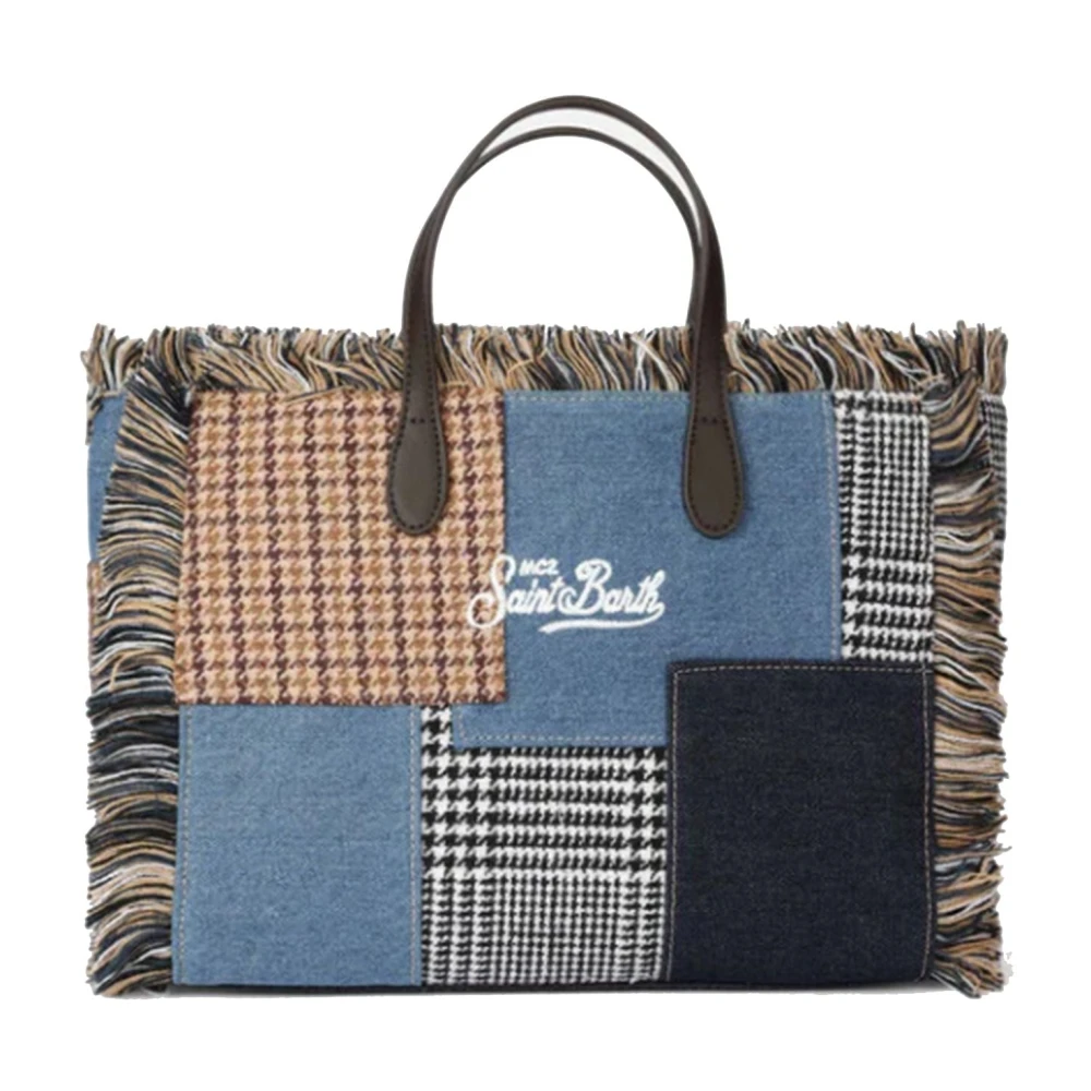 MC2 Saint Barth Patchwork Handtas Colette Mini Vanity Blue Dames
