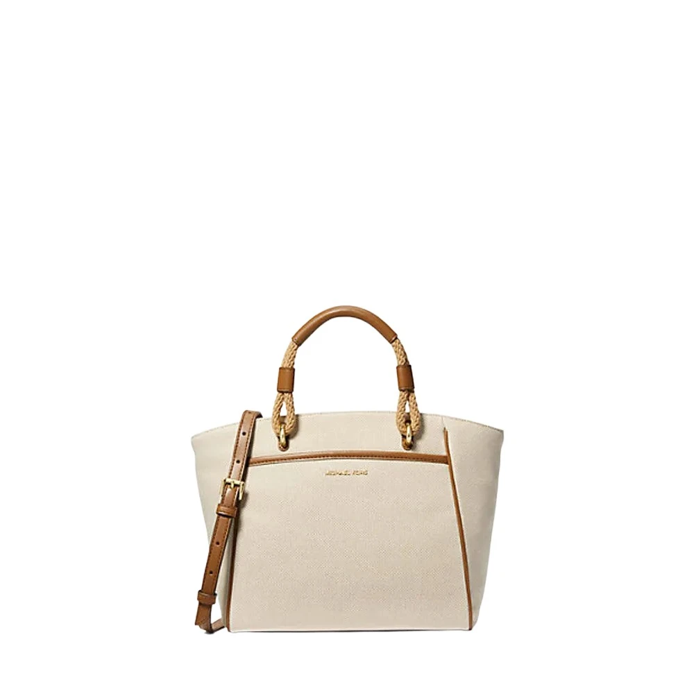 Michael Kors Schoudertas van canvas en leer White Dames