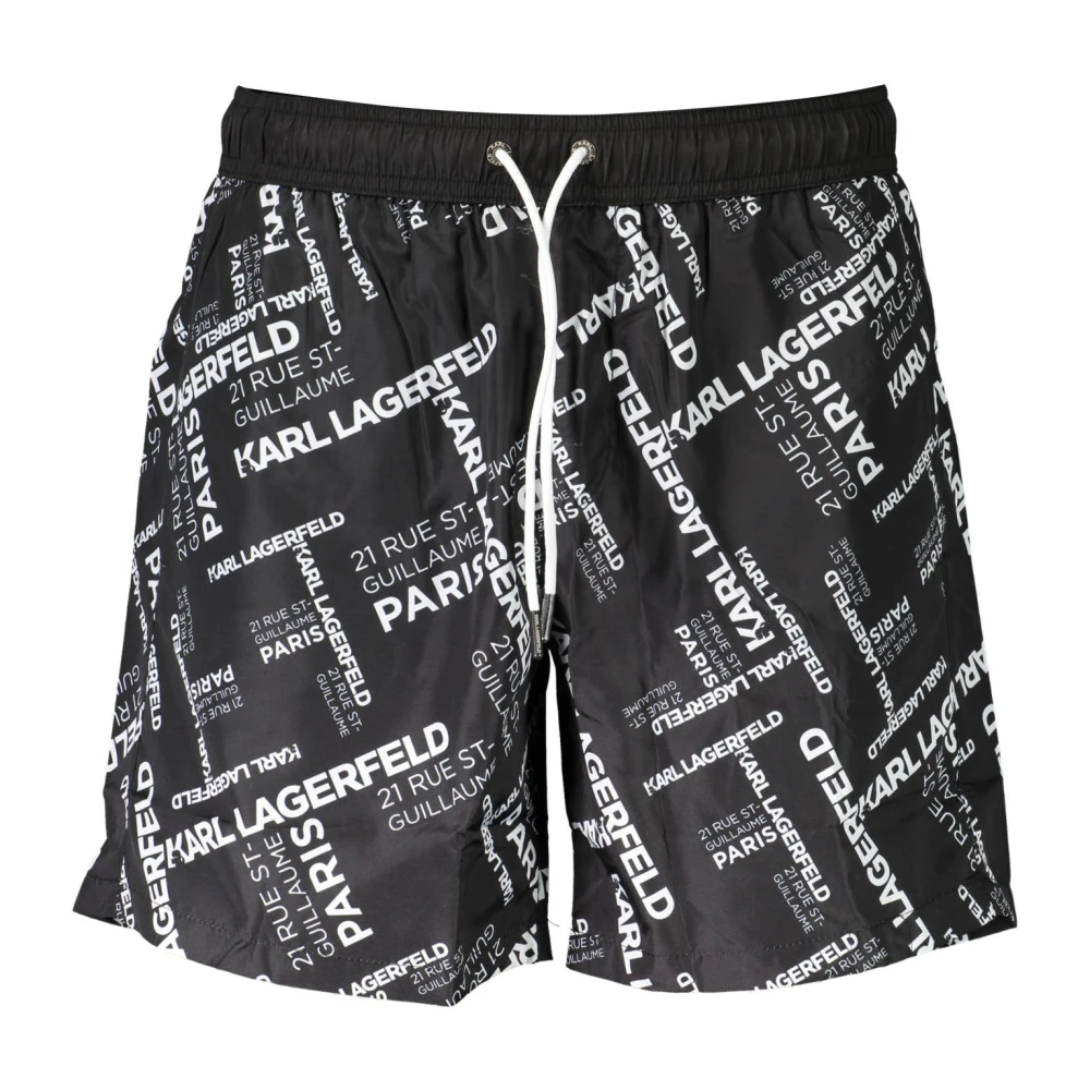 Karl Lagerfeld Heren Strandkleding Lange Boxershorts Zwart Black Heren