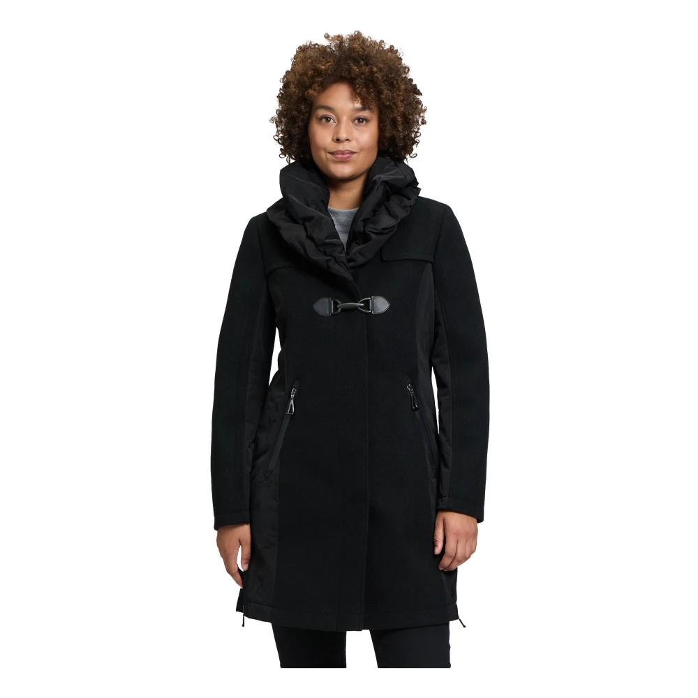 Gil Bret Stijlvolle wollen jas met hoge kraag Black Dames