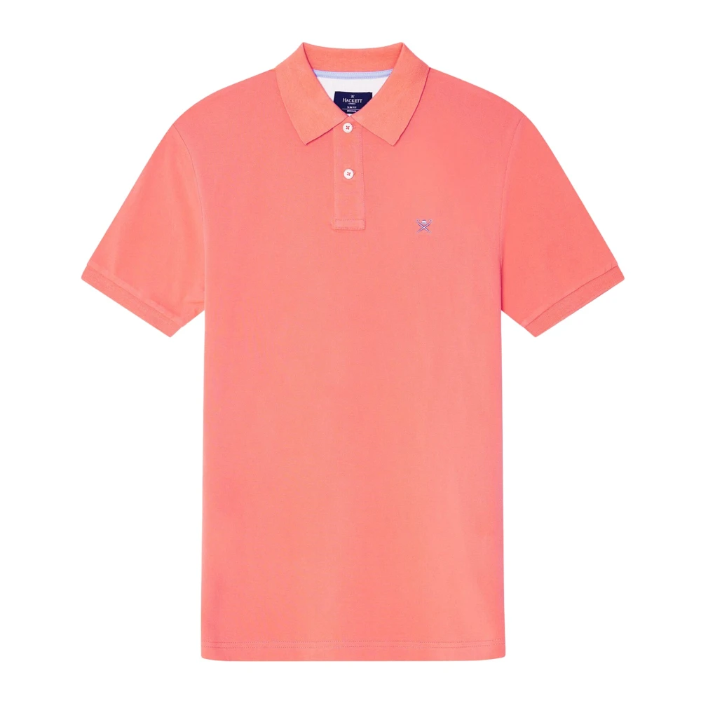 Hackett Koraal Slim Fit Logo Polo Shirt Red Heren