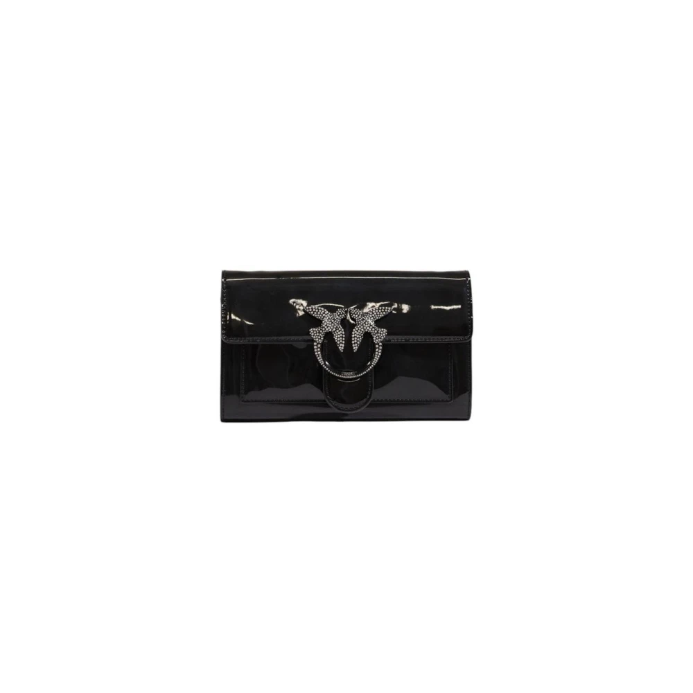 pinko Zwarte Polyester Portemonnee met Meerdere Compartimenten Black Dames
