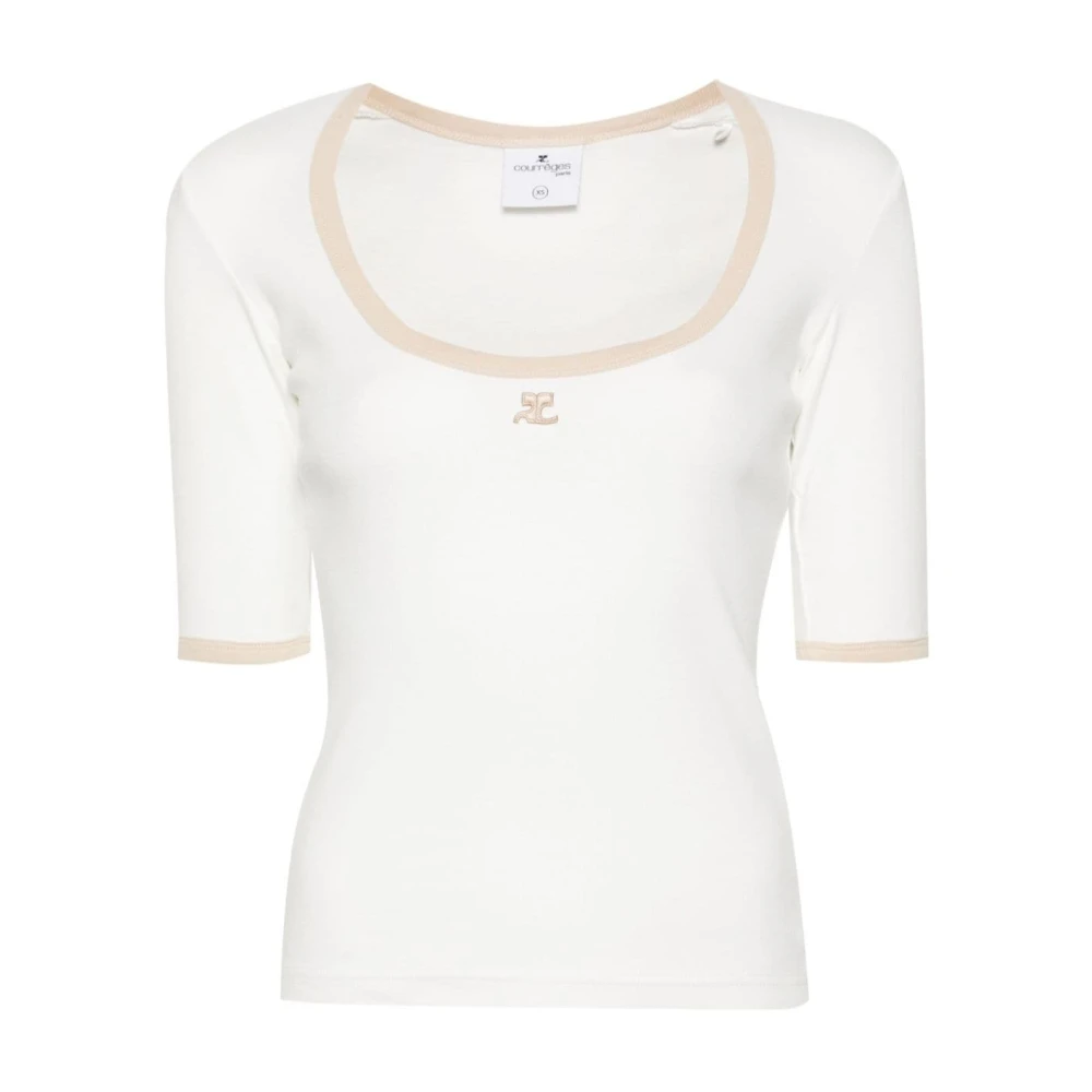 Courrèges Witte Holistische Contrast T-shirt White Dames