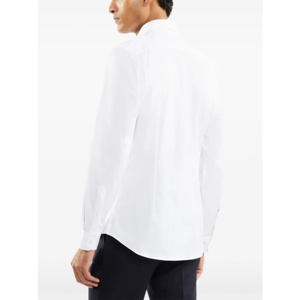 Fay Witte Button-Up Overhemd Cutaway Kraag White Heren
