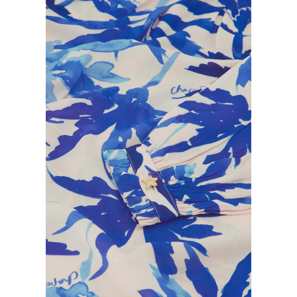Fabienne Chapot Witte Blauwe Print Ballonmouw Blouse Multicolor Dames