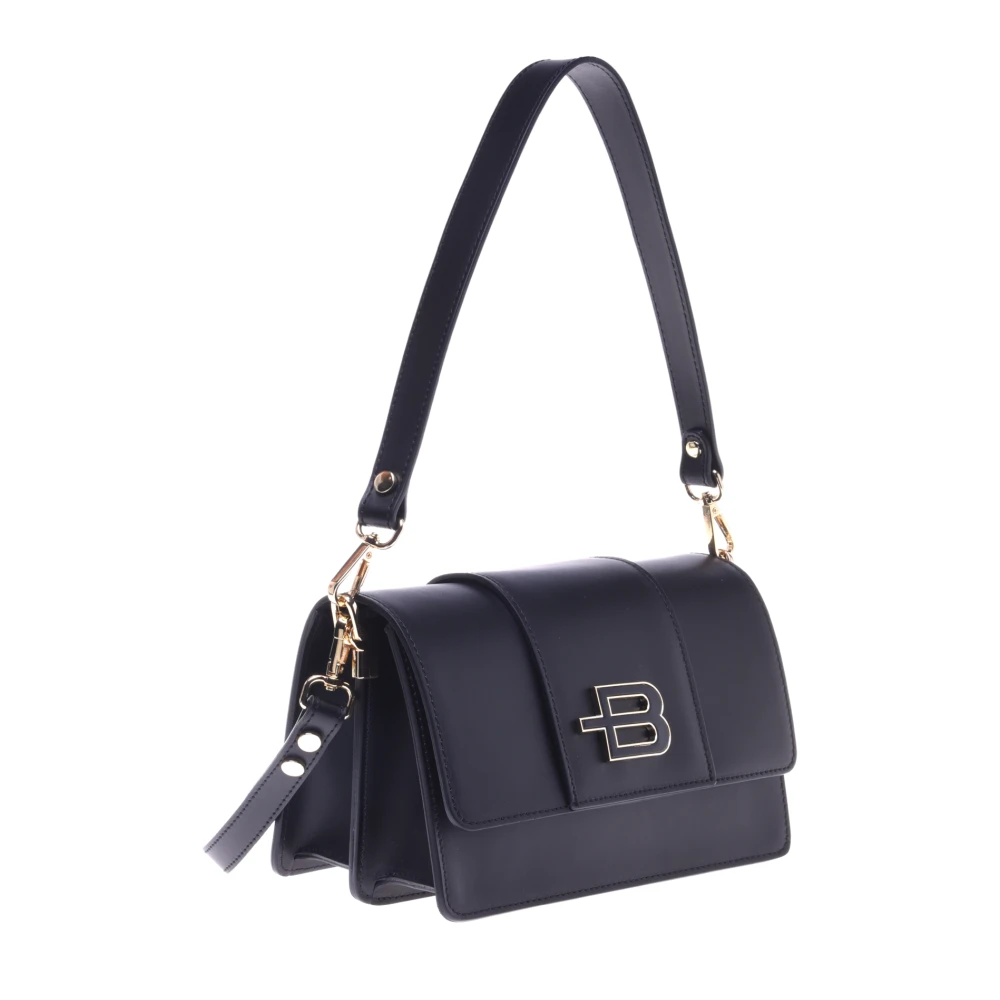 Baldinini Black leather shoulder bag Black Dames
