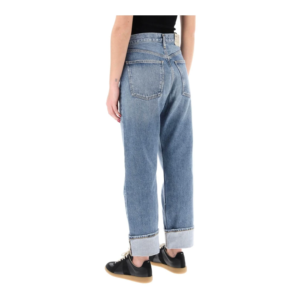 Agolde Straight Low Rise Cropped Jeans Blue Dames