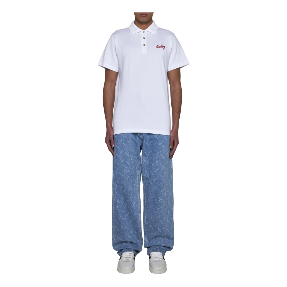 Bally Blauwe Denim Jeans Rechte Pijp Blue Heren