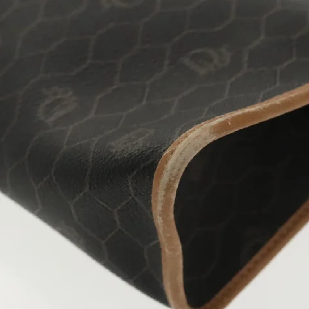 Dior Vintage Pre-owned Canvas clutches Black Dames