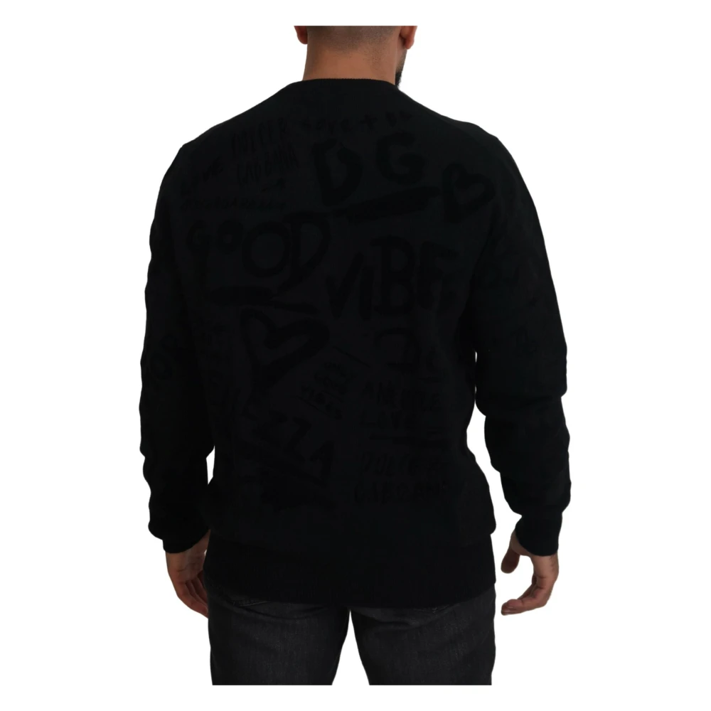 Dolce & Gabbana Zwarte Logo Trui Black Heren