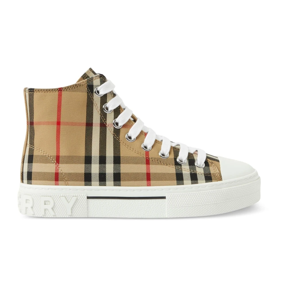 Burberry Beige Sneakers för Barn med Sidoficka Multicolor, Pojke