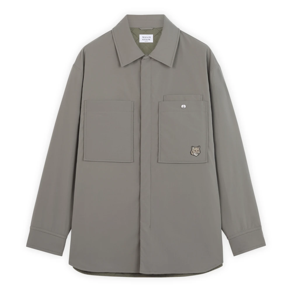 Maison Kitsuné Gewatteerd Overshirt Gray Heren