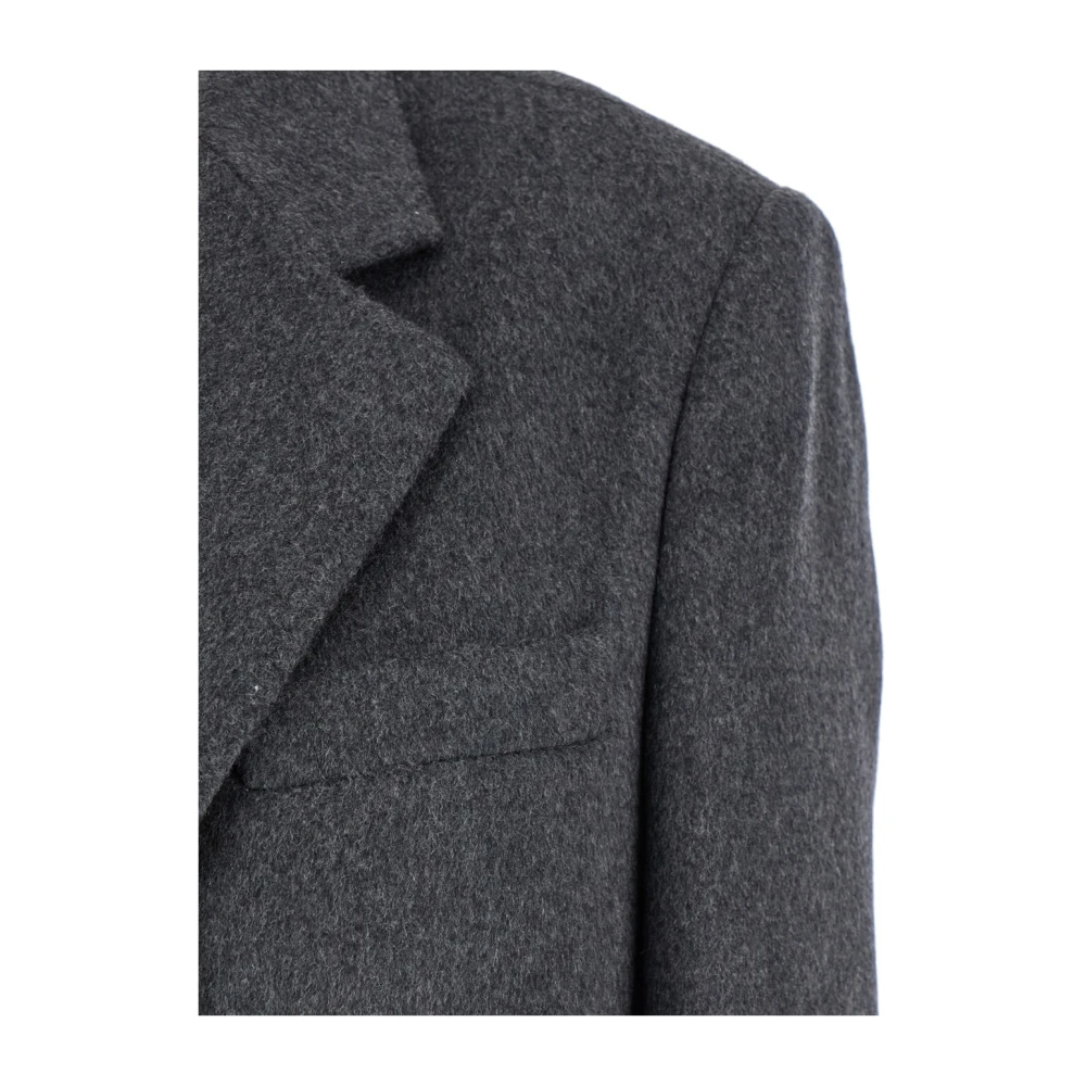 Róhe Gestructureerde wolmix grijze jas Gray Dames