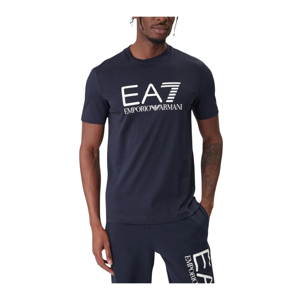 Emporio Armani Ea7 Uomo Blu - T-Shirt Girocollo Manica Corta In Cotone - Tops - L - Immagine 1