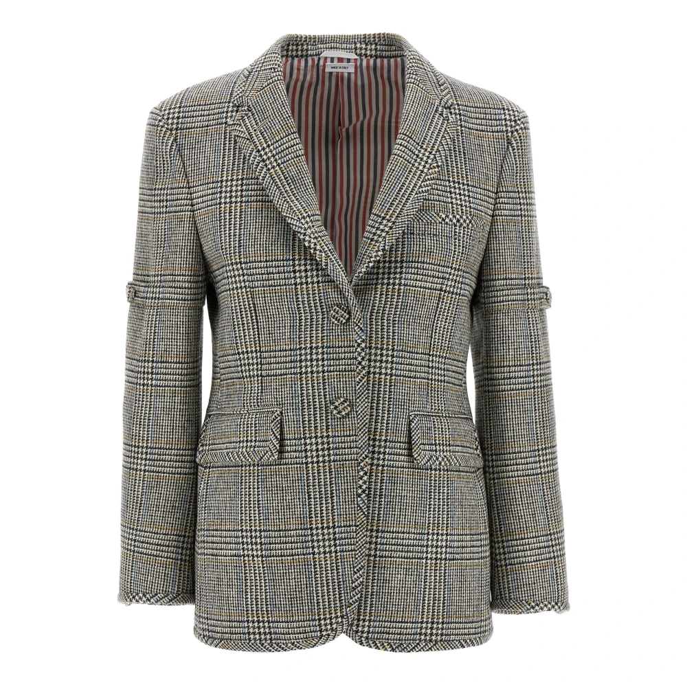 Thom Browne Women's Brown Thom E, Blazers, Xs, Prince Of Wales Single-Breasted Blazer