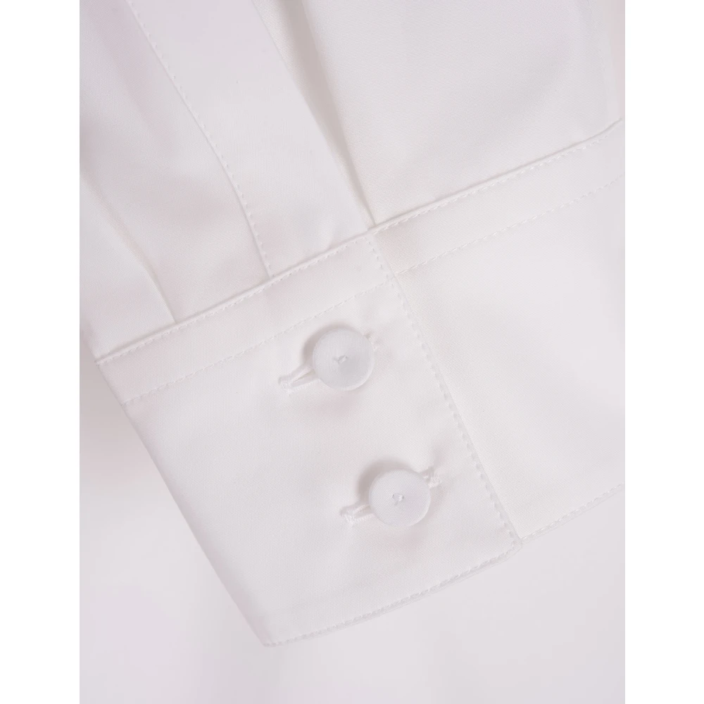 Jil Sander Witte Katoenen Poplin Cropshirt White Dames