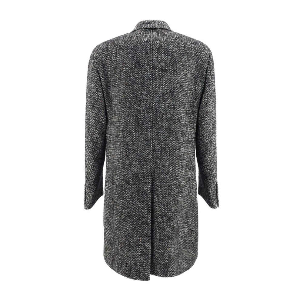 Tagliatore Klassieke katoenen jas met opgestikte zakken en knoopsluiting Gray Heren