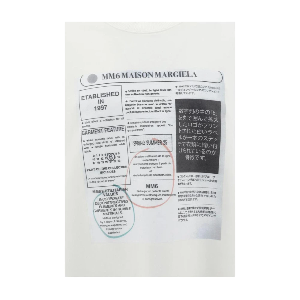 MM6 Maison Margiela Grafische Print Sweater Relaxte Pasvorm White Heren