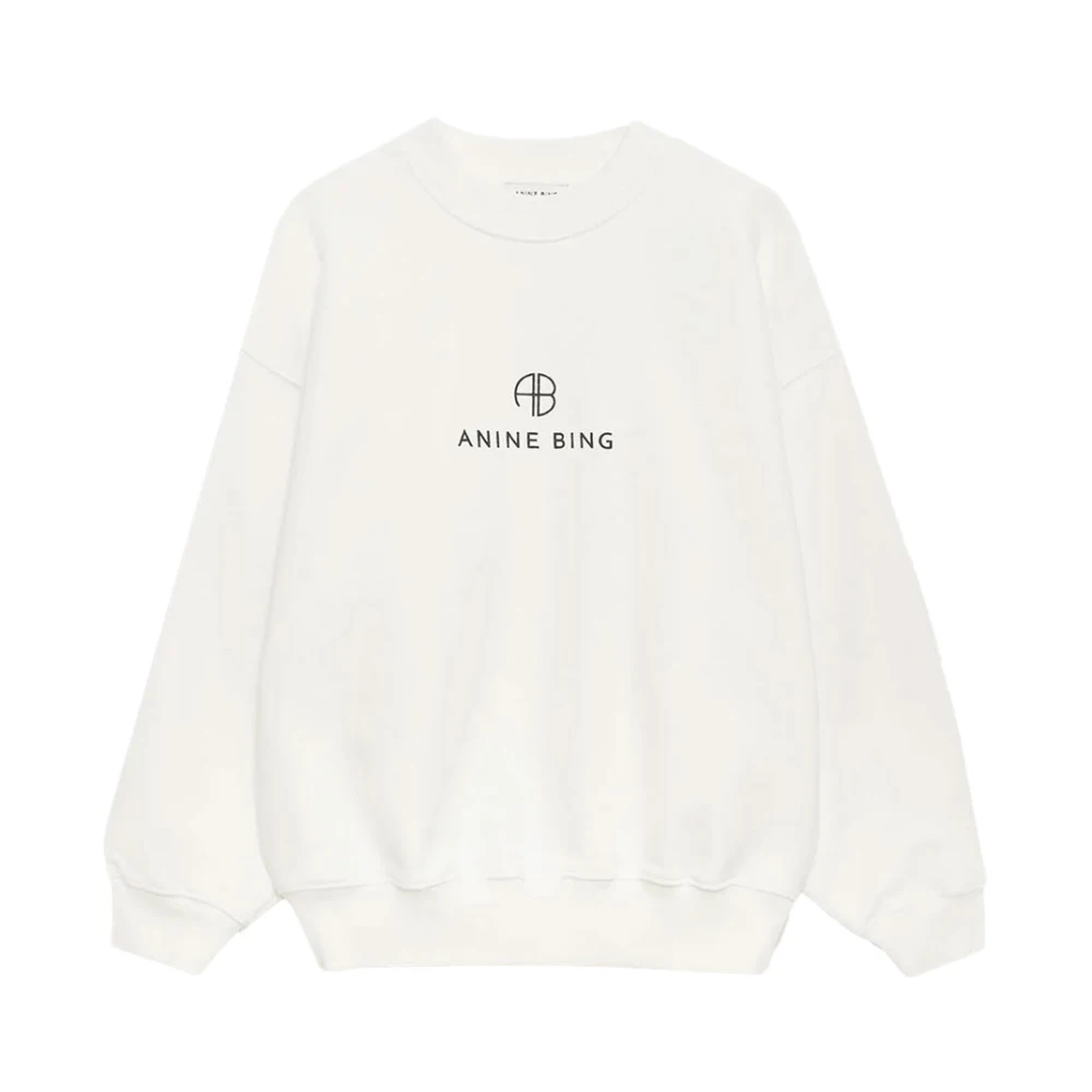Anine Bing Monogram Sweatshirt Ivoor White Dames
