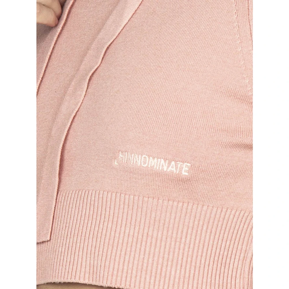 Hinnominate Korte hoodie met borduurwerk aan de voorkant Pink Dames