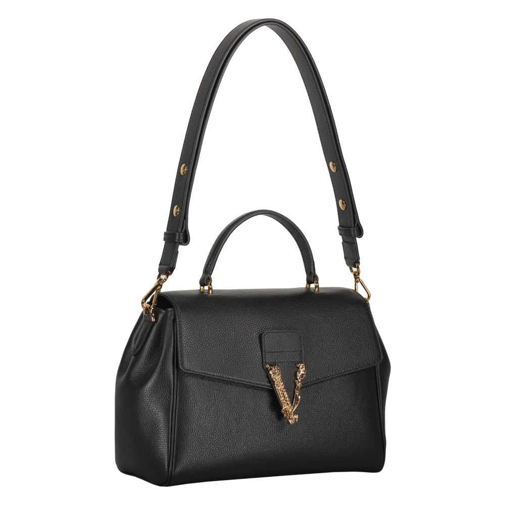 Versace Crossbody Tas van Kalfsleer met Klep Black Dames
