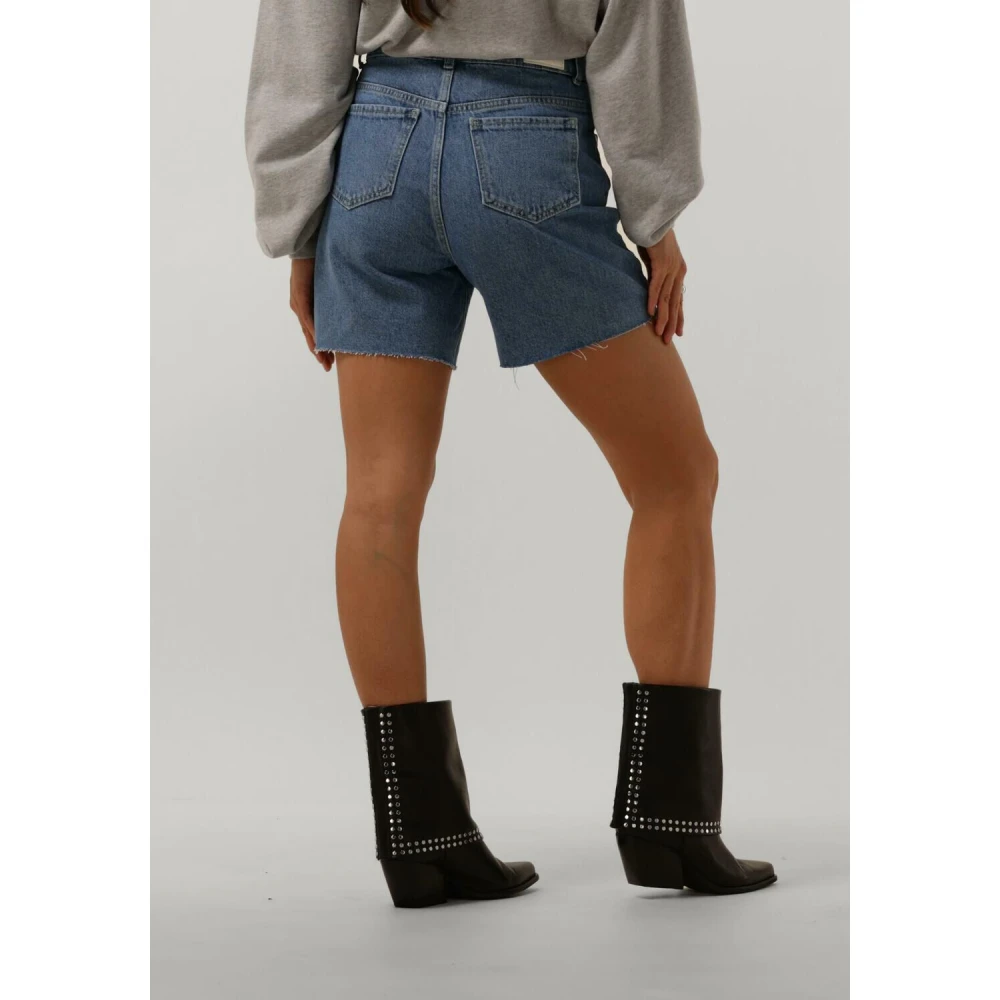 Alix The Label Blauwe Geweven Dames Shorts Blue Dames