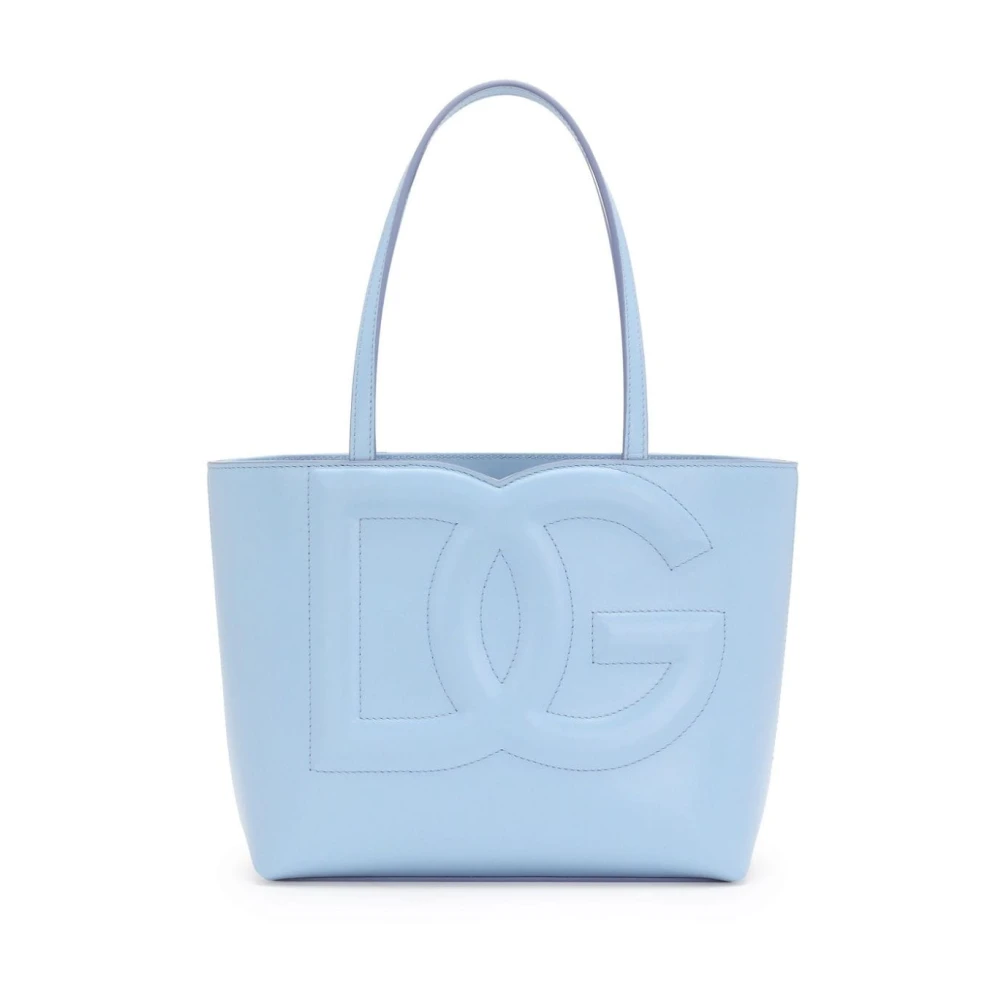 Dolce & Gabbana Klarblå Läder Toteväska Blue, Dam