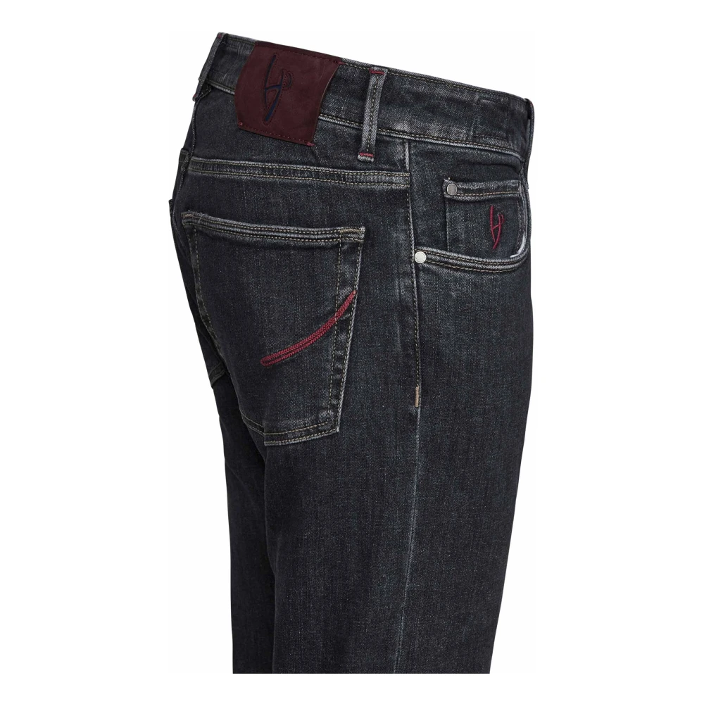 Hand Picked Zwarte Slim-Fit Denim Jeans Black Heren